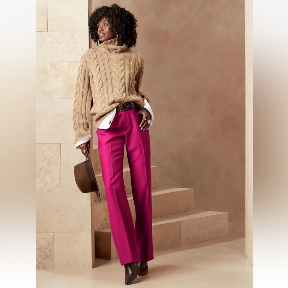 NWT Banana Republic Lido Straight Leg Italian Wool Pant